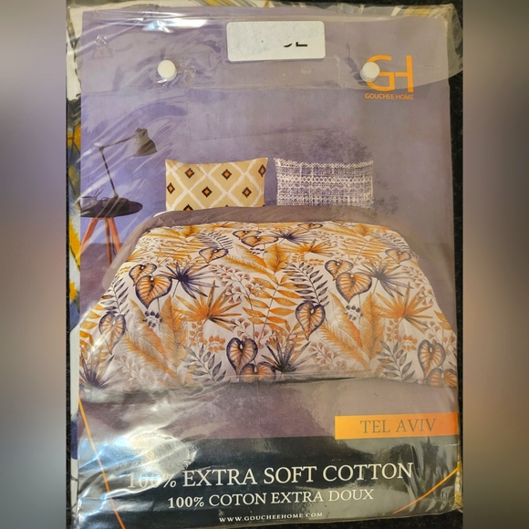 Gouchee Design Tel Aviv Cotton Reversible 3-Piece Duvet Cover Set - size Queen - Picture 5 of 9